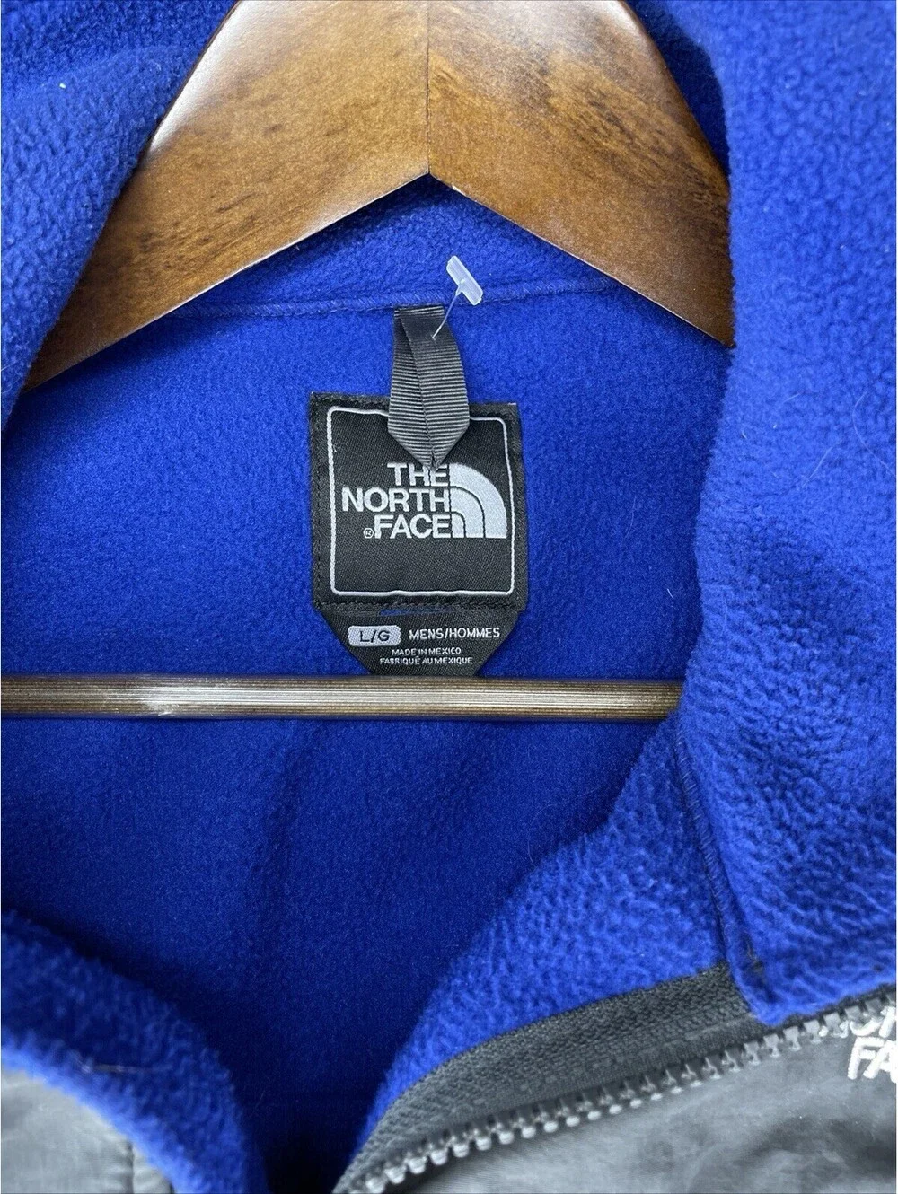 The North Face Polartec Denali Fleece Jacket Mens Large Full Zip Blue Gray AMYN